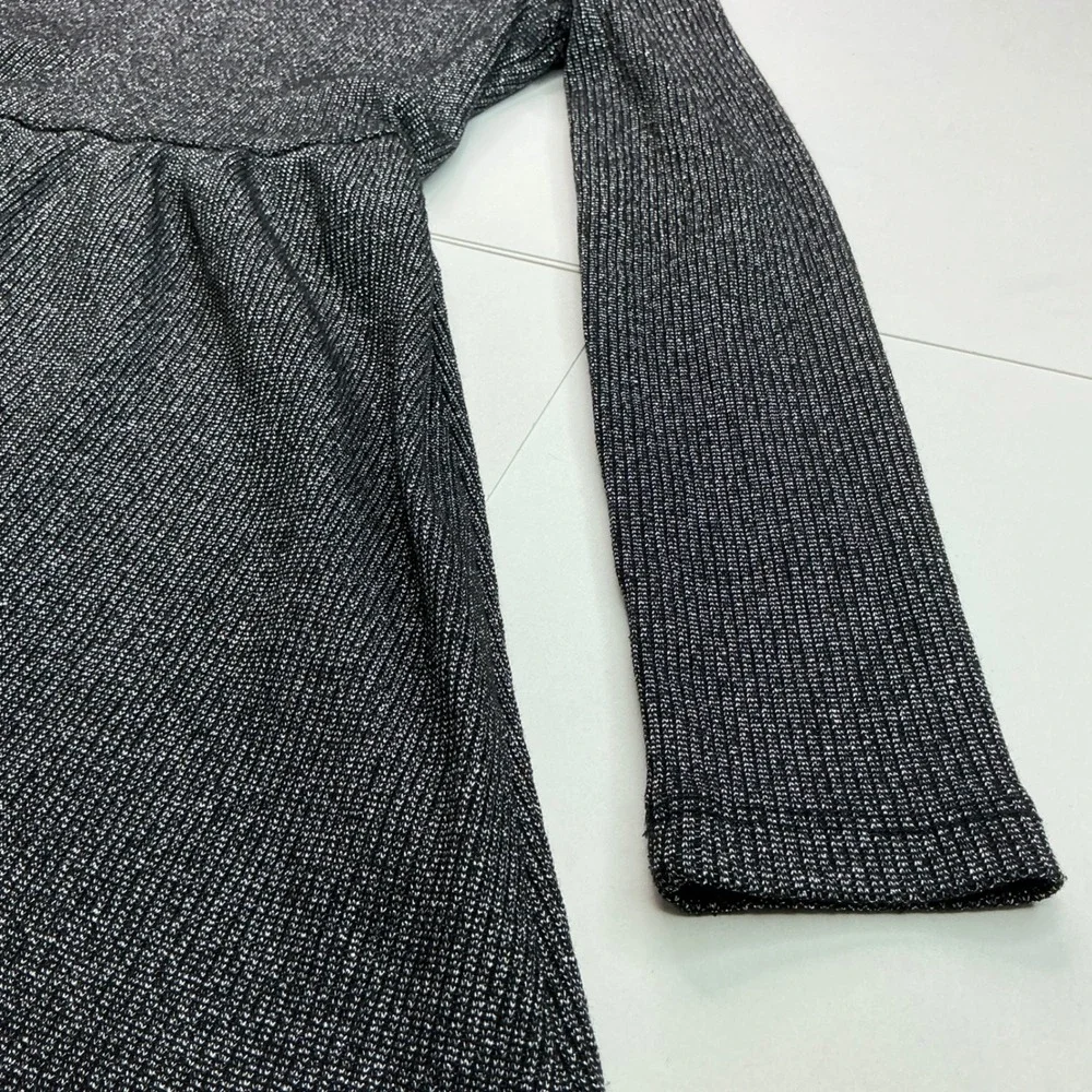 Rare Editions Silver Metallic Cowl Neck Dress Kids Size 12 Shimmer Long Sleeve